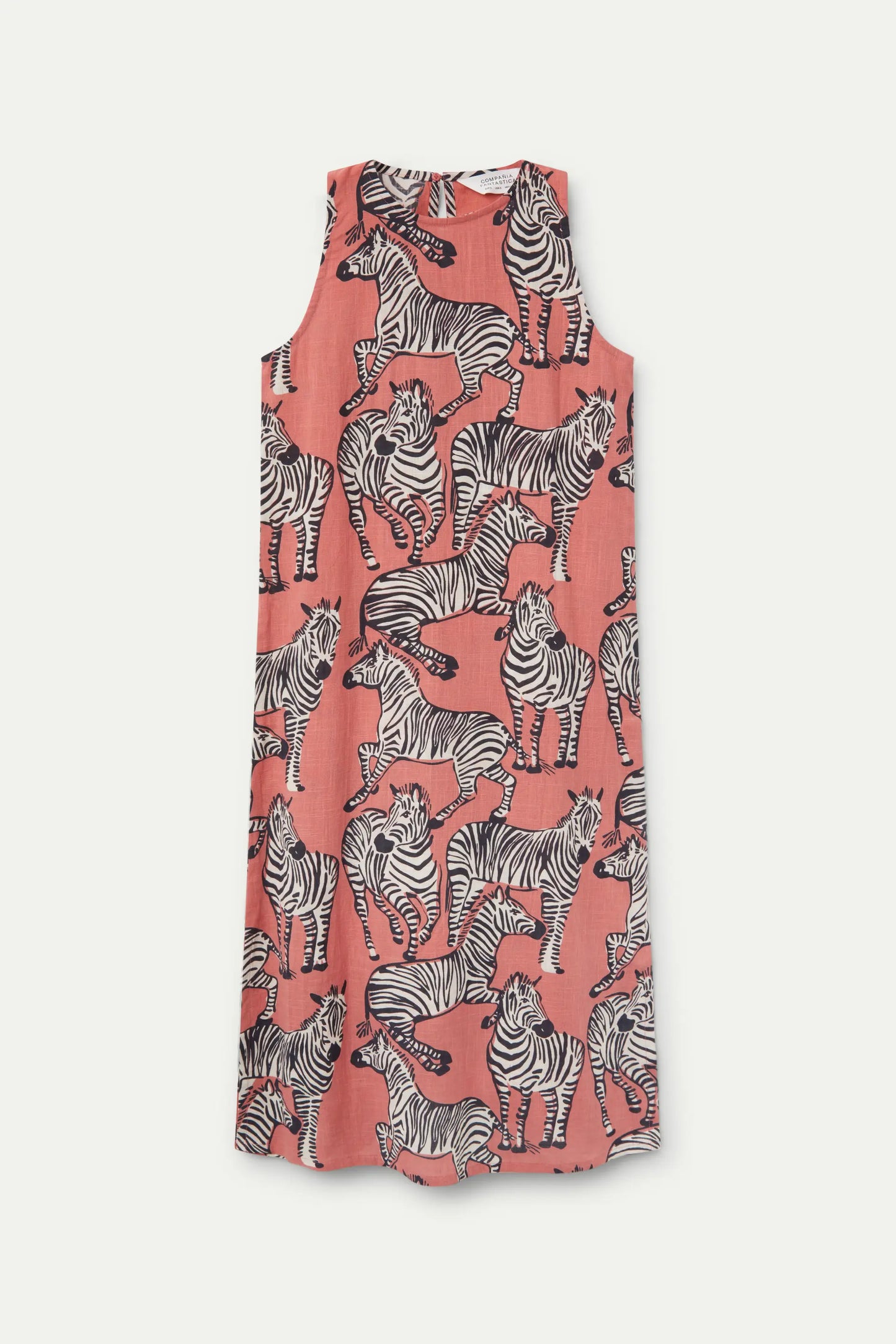 Cotton Midi Dress in Zebra