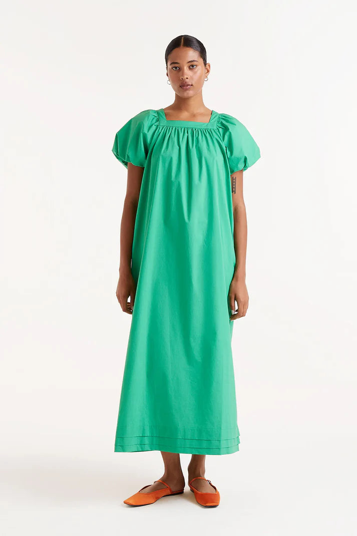 Green Poplin Maxi Dress