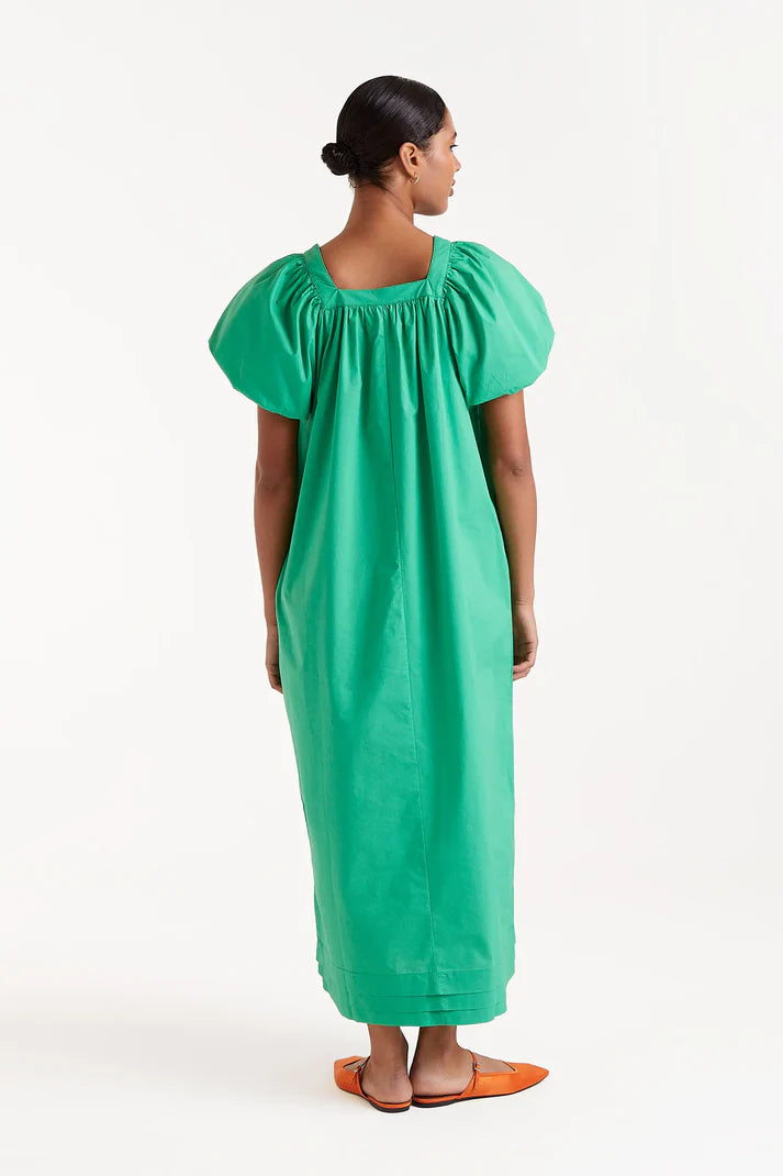 Green Poplin Maxi Dress