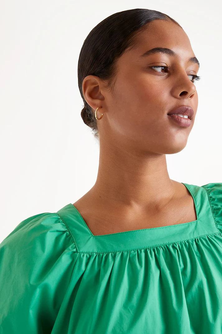 Green Poplin Maxi Dress