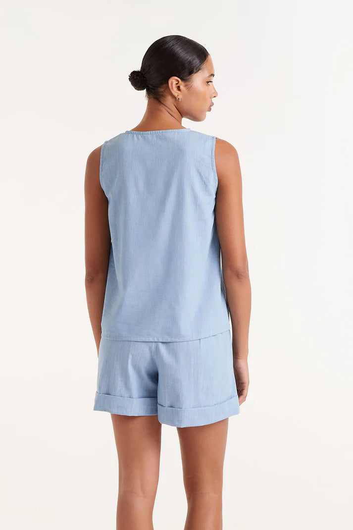 Chambray Vest Top