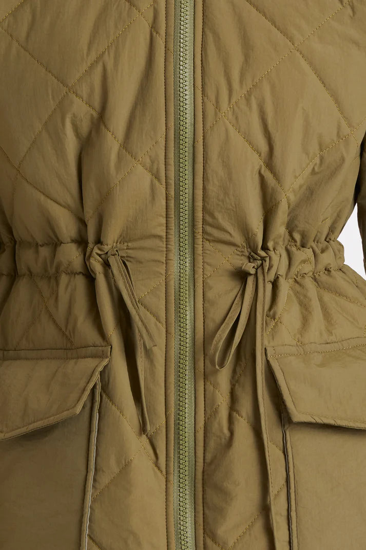 Tie Waist Puffer Coat