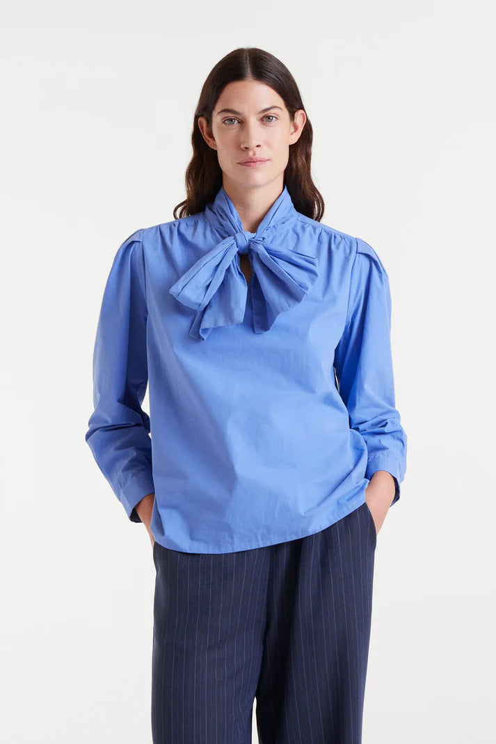 Poplin Tie Blouse