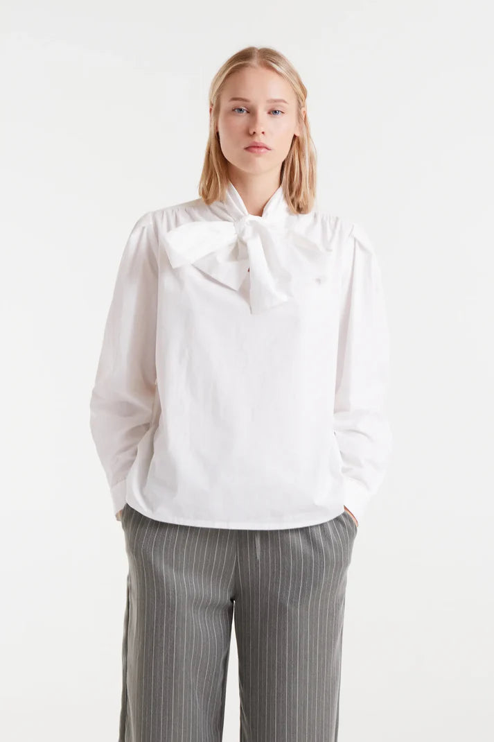 Poplin Tie Blouse