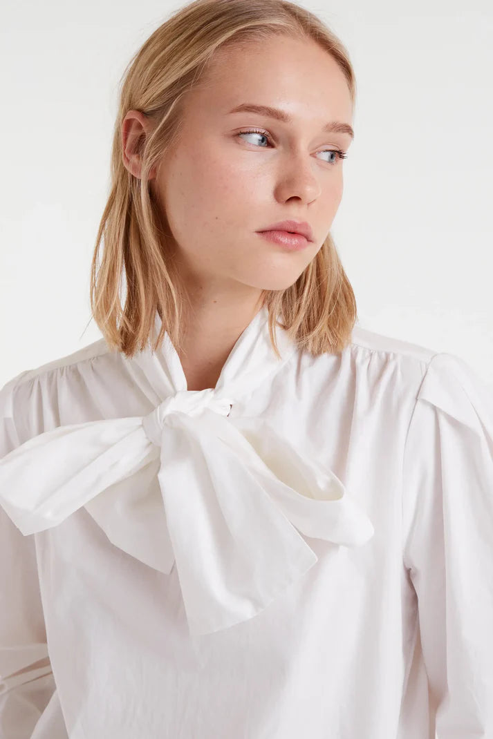 Poplin Tie Blouse