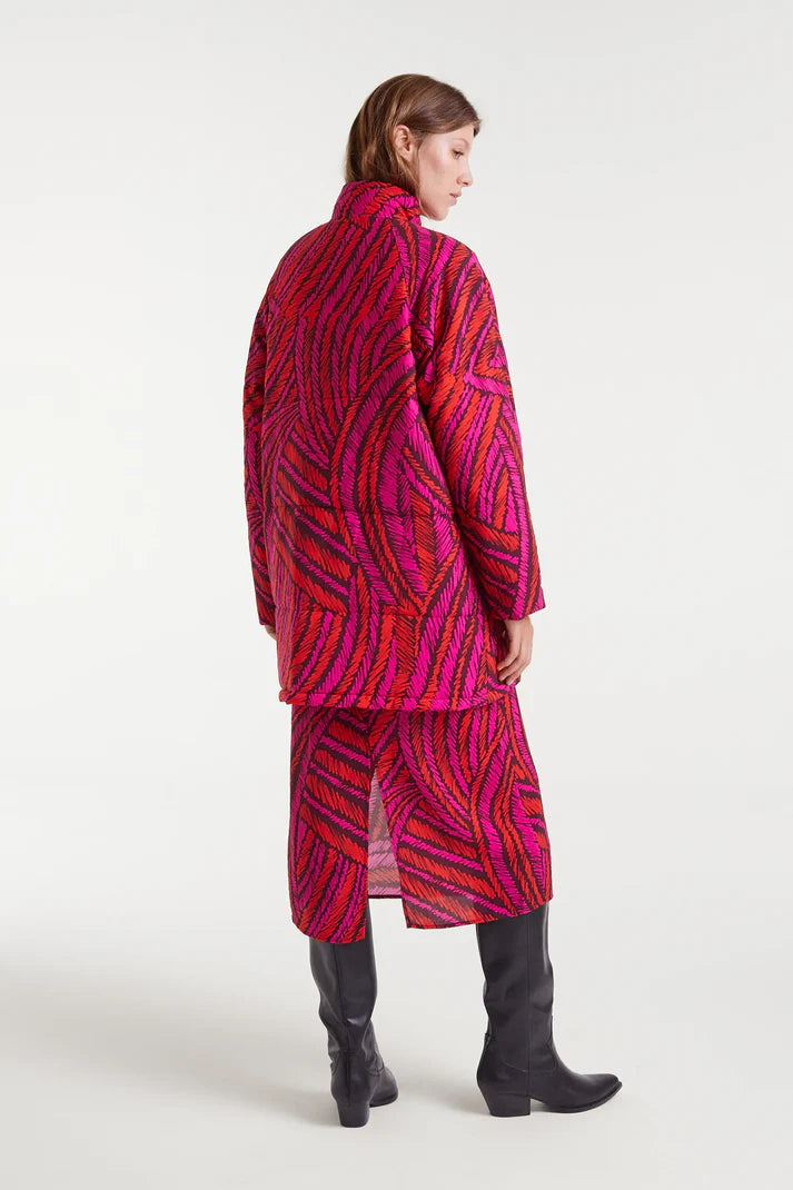 Fedora Print Puffer Coat