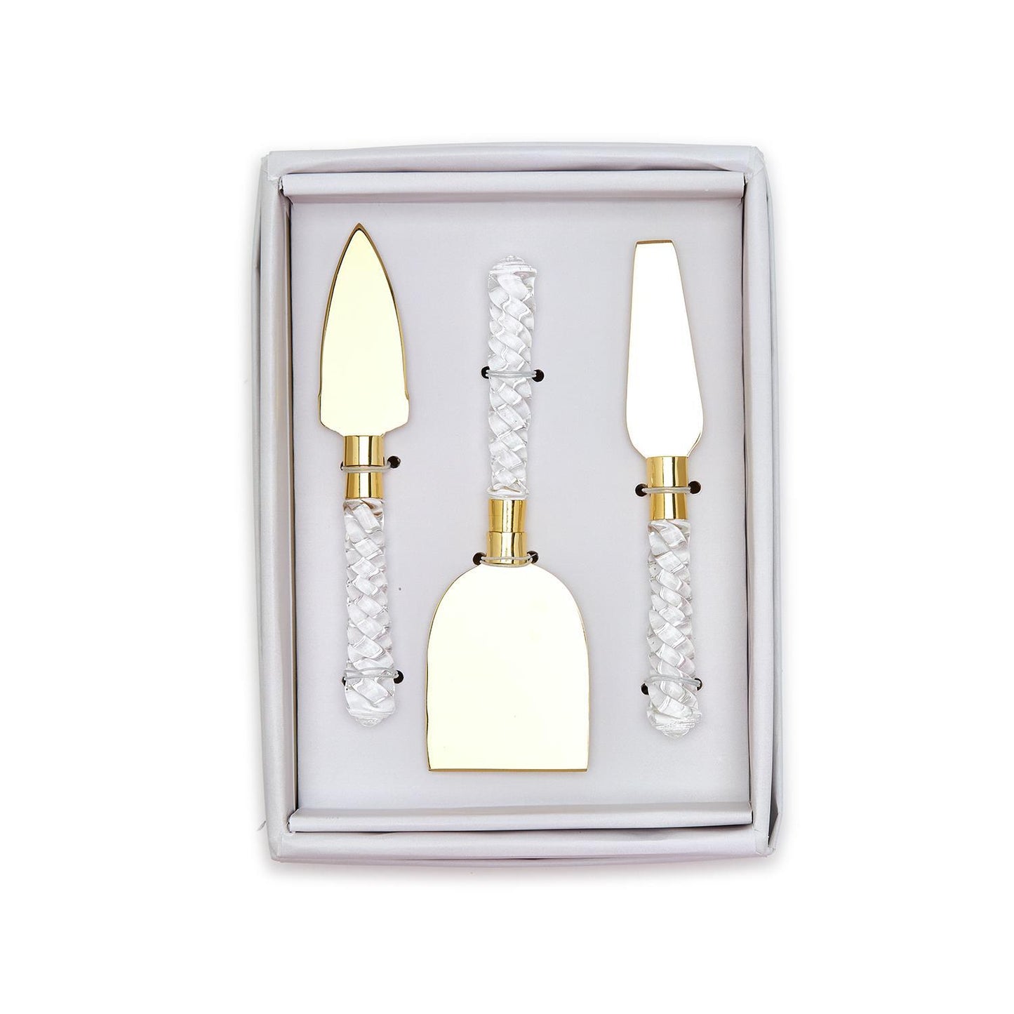 Crystal Clear Set of 3 Cheese Knives in Gift Box