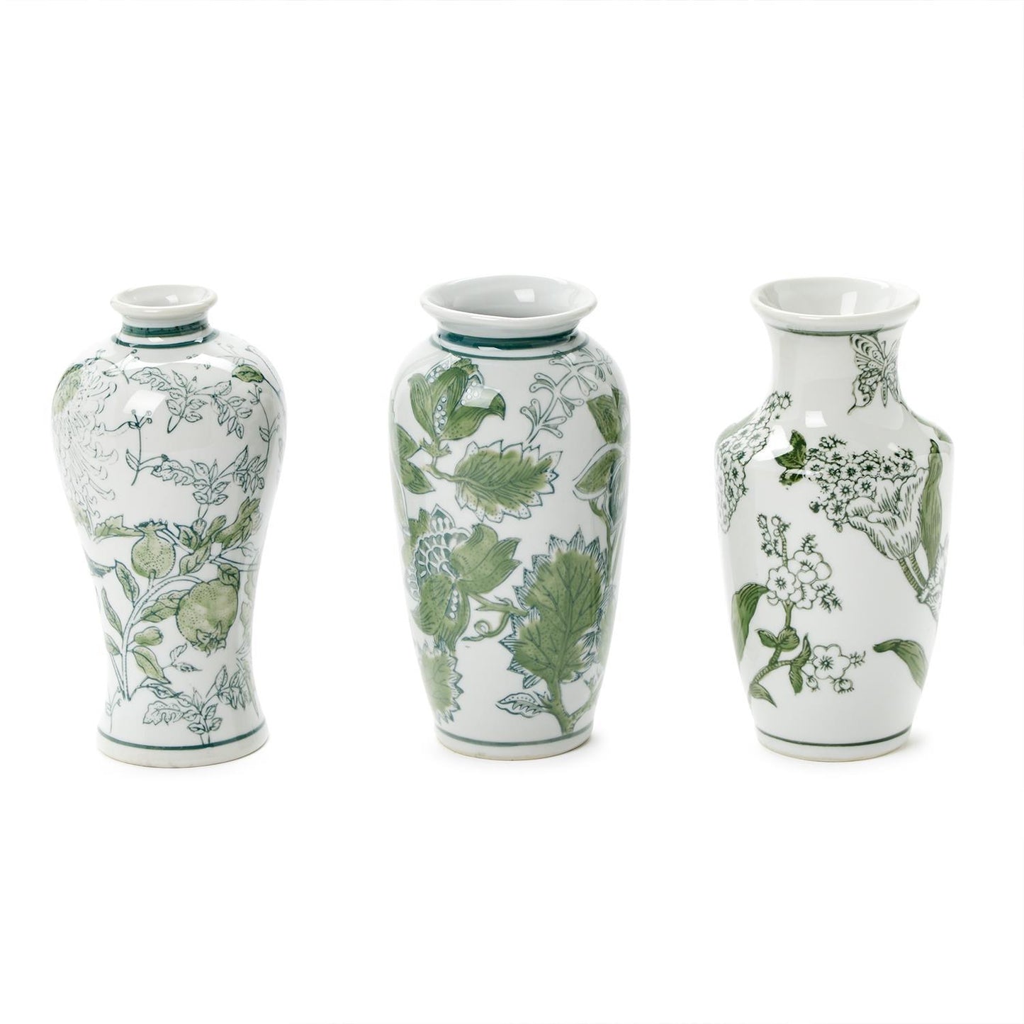 Green Primrose and Lotus 7.75" Vase
