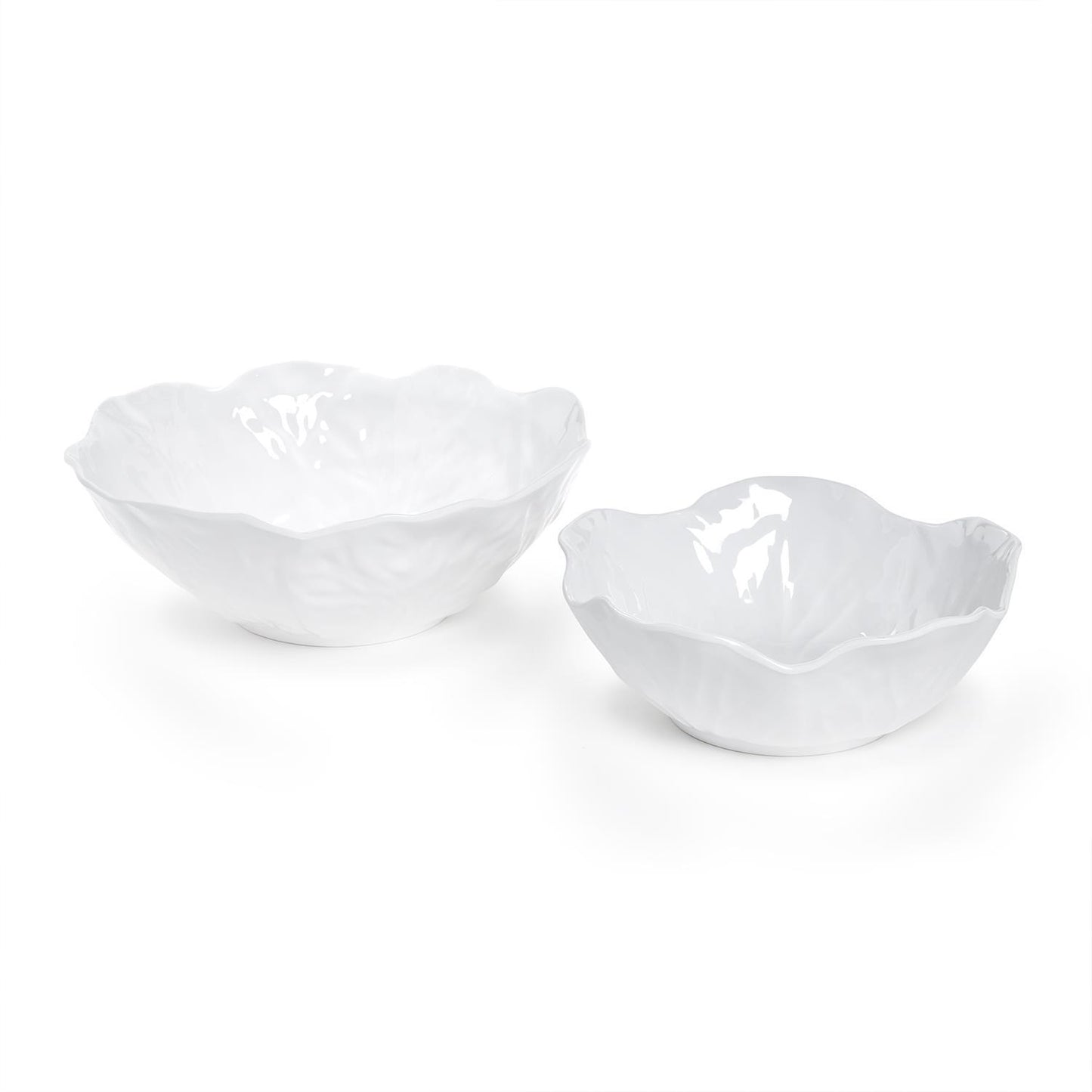 White Cabbage Melamine Serving Bowls
