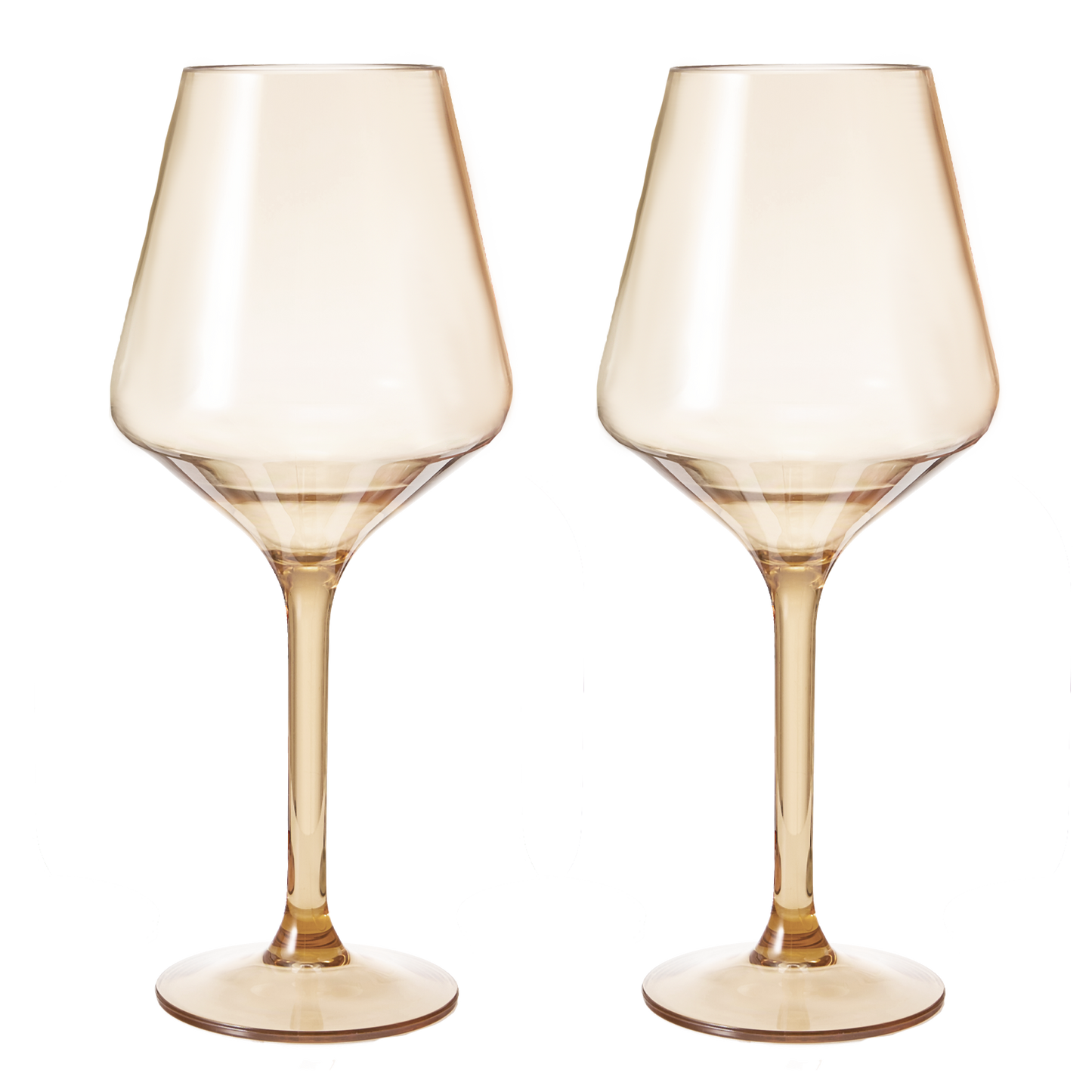Floating Acrylic Plastic Stemmed Wine Glass - Tan Color