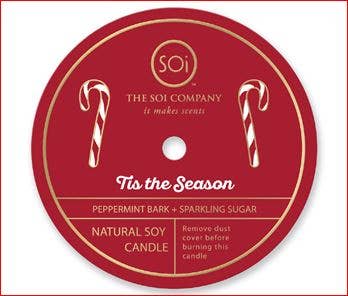 SOi Candy Cane Holiday Confetti Icon 12oz Candle