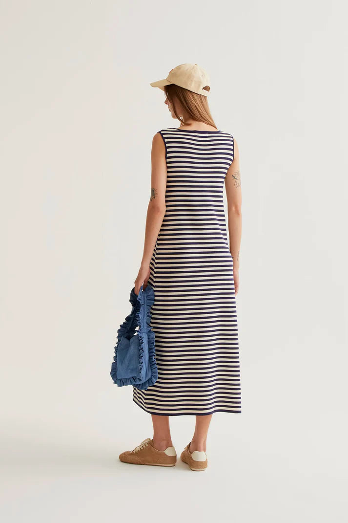 Striped Knit Tee Shirt Dress