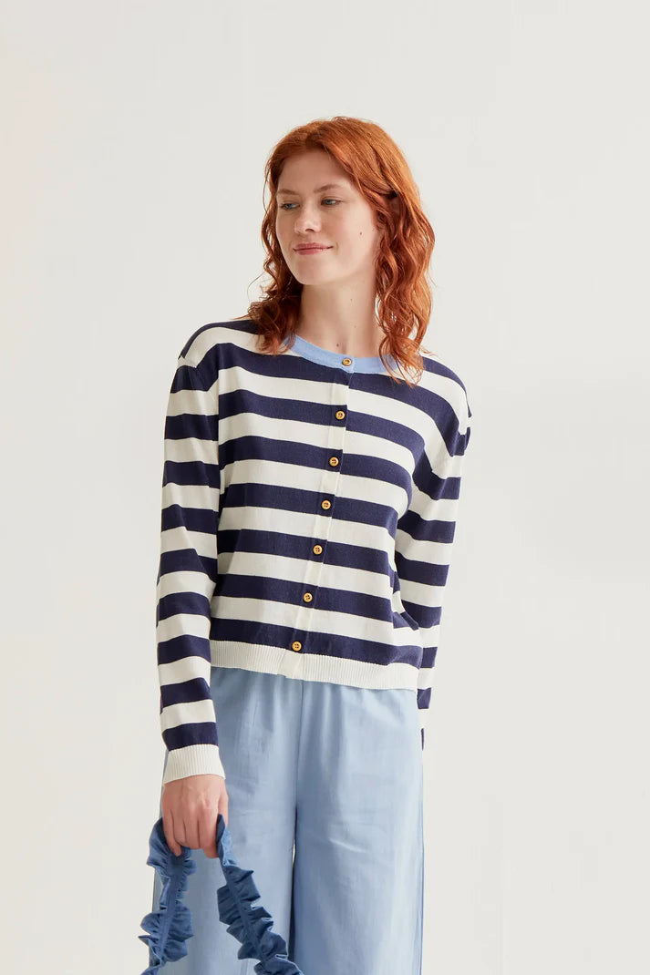Striped Knit Tee Cardigan