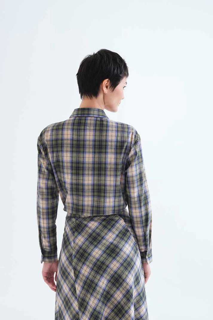 Green Plaid Blouse