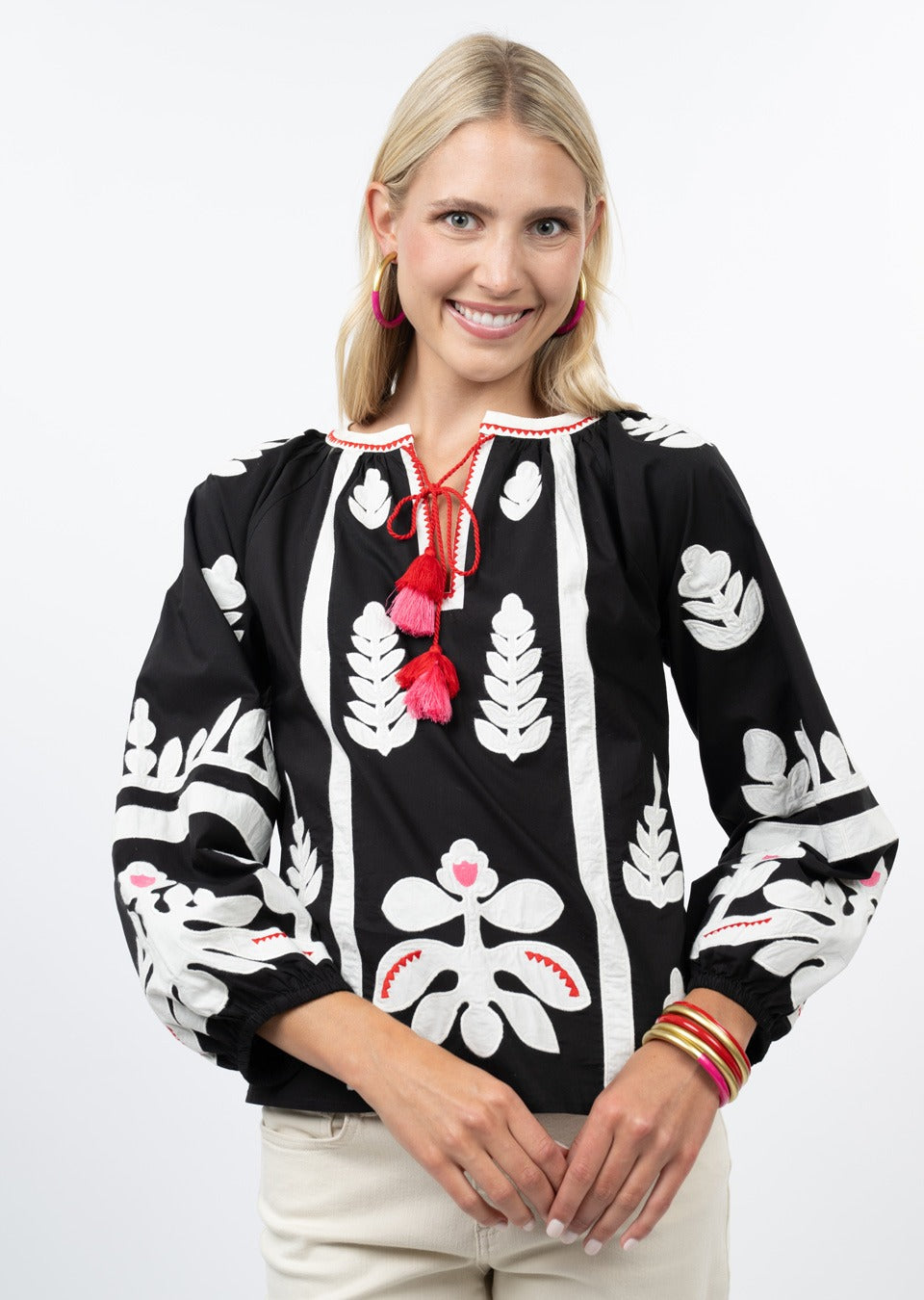 Poplin Applique Blouse