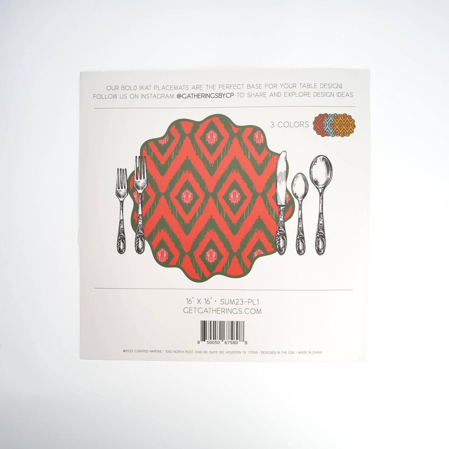 Bold Ikat Paper Placemats