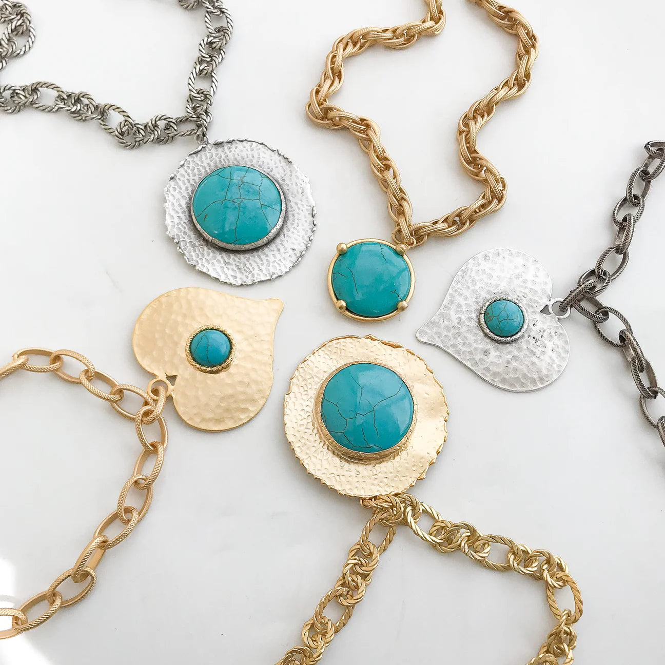 Gemstone Bezel Chain Necklace