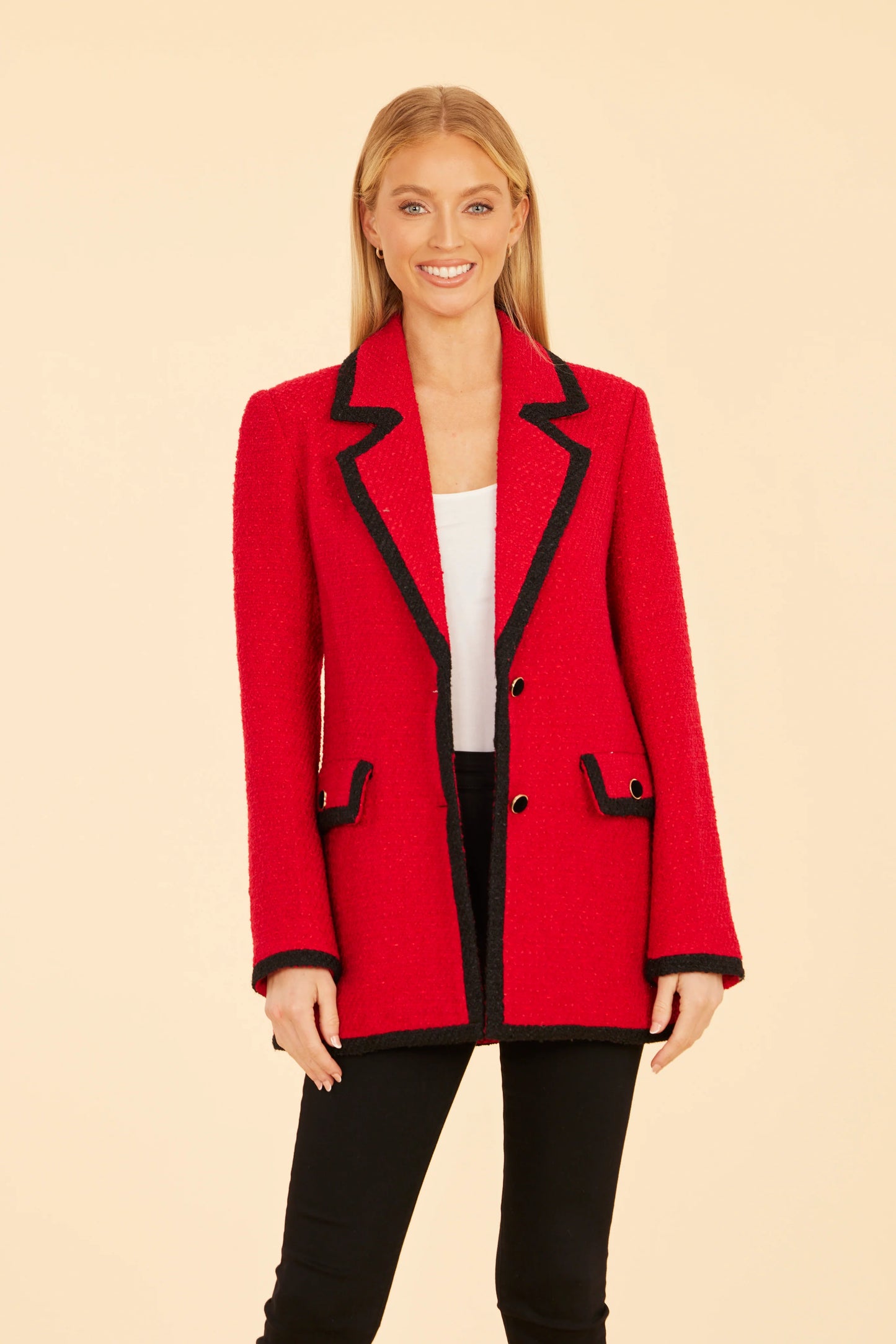 Tweed Blazer in Scarlet