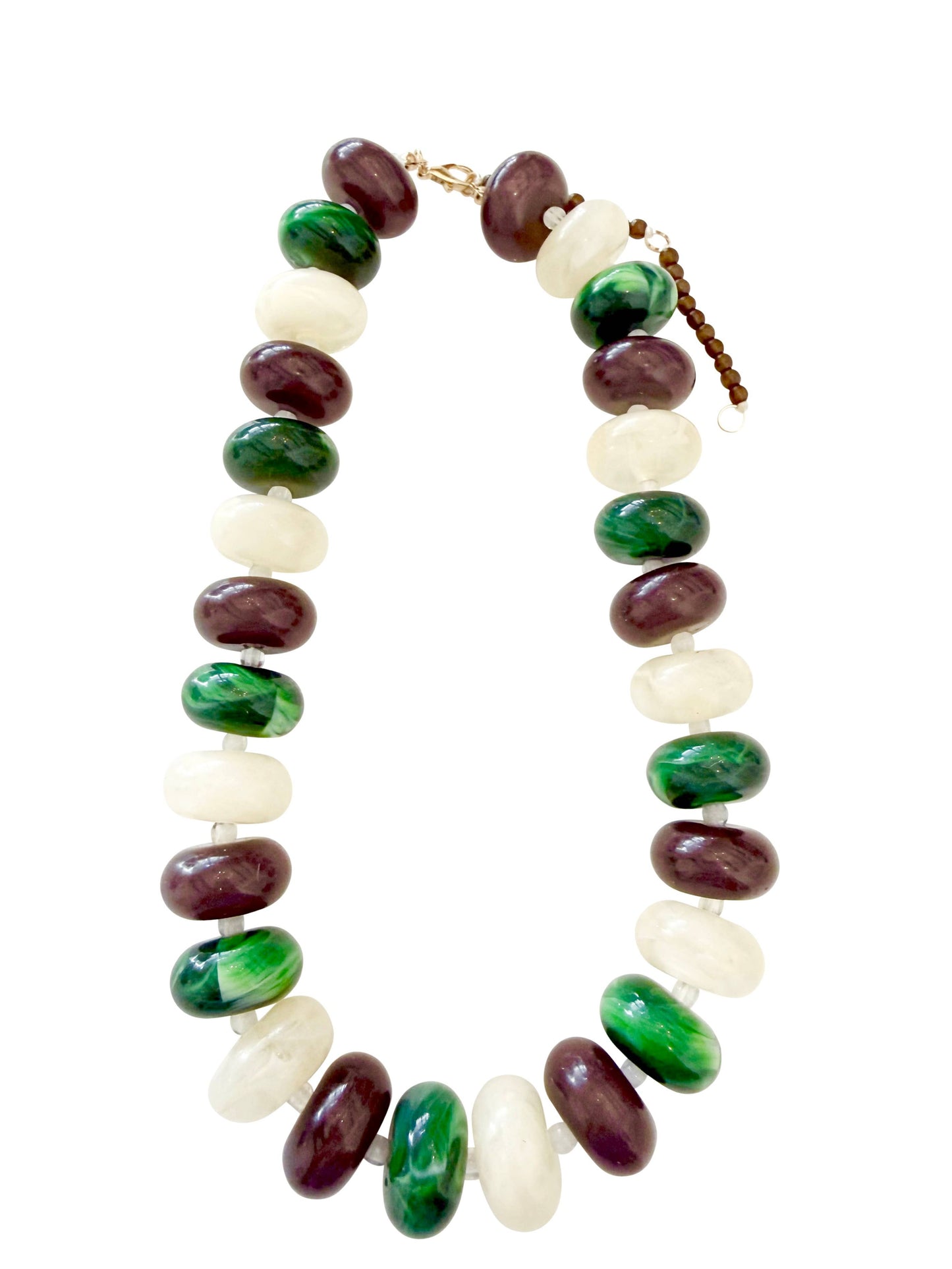 Bailey Chunky Beaded Necklace- Emerald Mix
