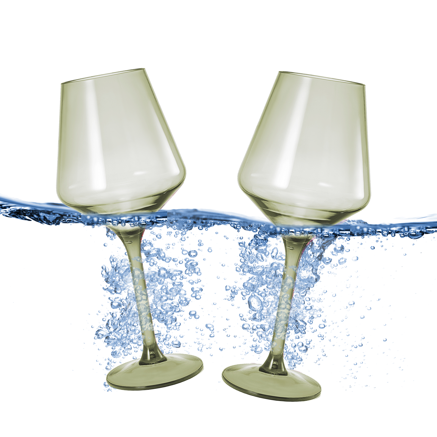 Floating Acrylic Plastic Stemmed Wine Glass