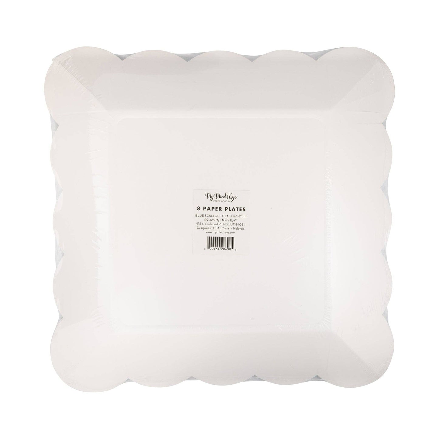 HAM1144 - Hamptons Blue Large Scallop 11" Paper Plate