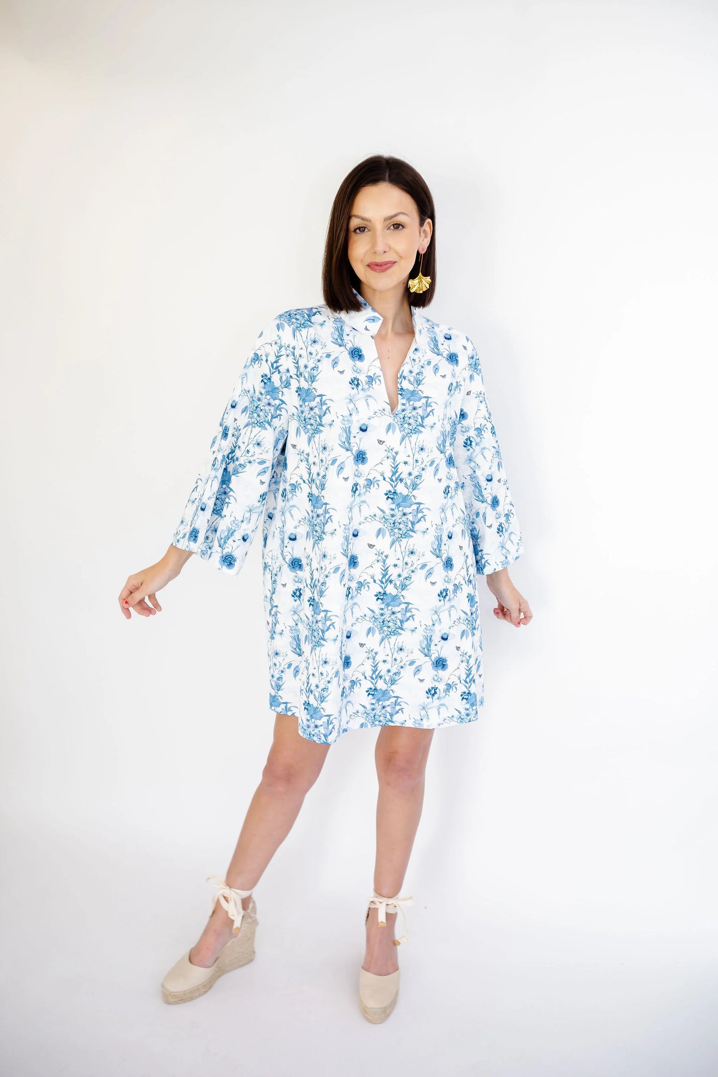 Faye Short Dress in Porcelain