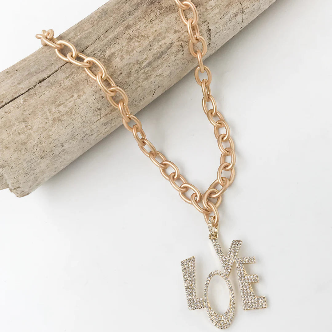 Stacked Love Necklace on Cable Chain
