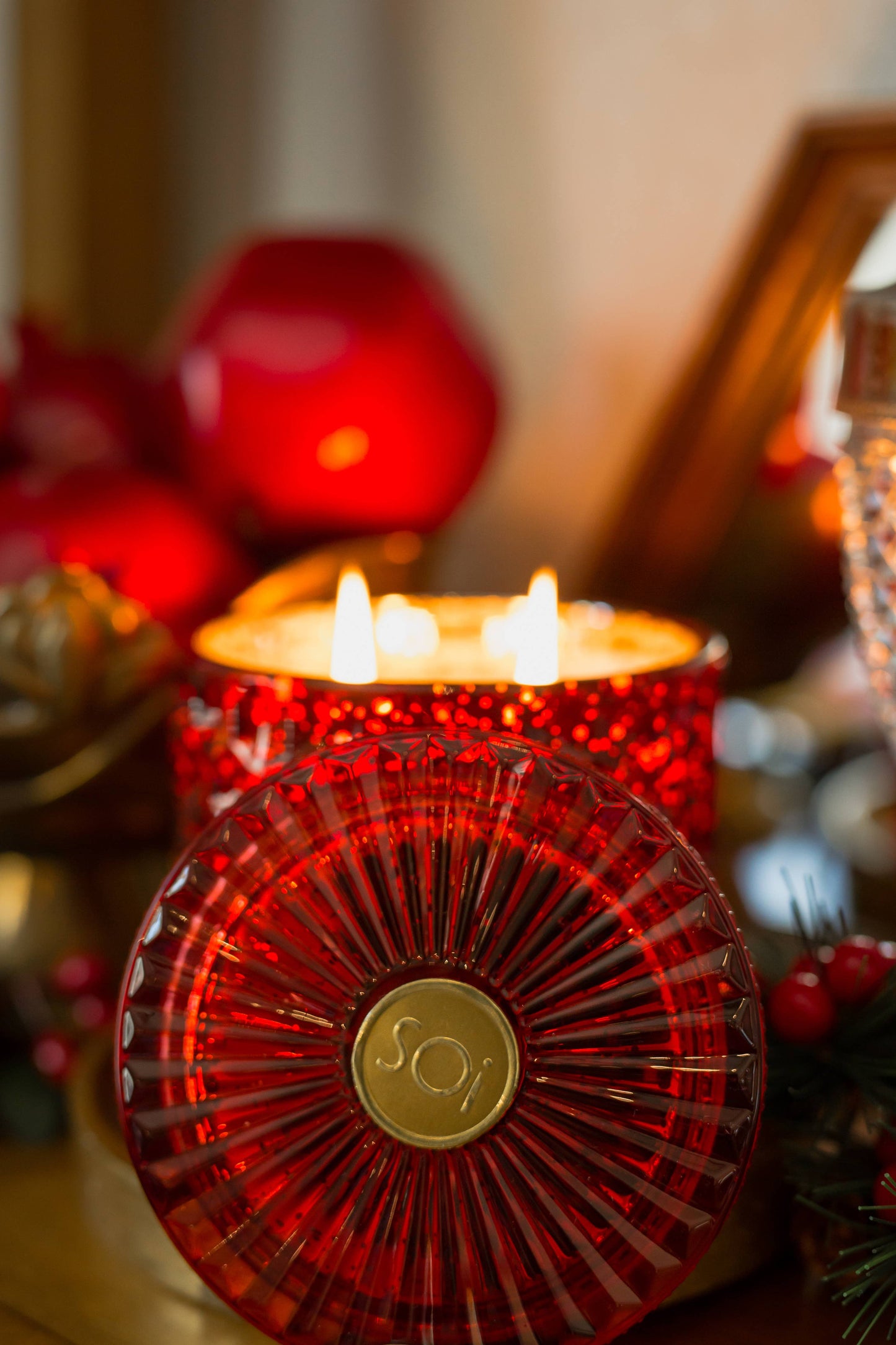 SOi Holiday Spice 15oz Shimmer Candle 2 wick