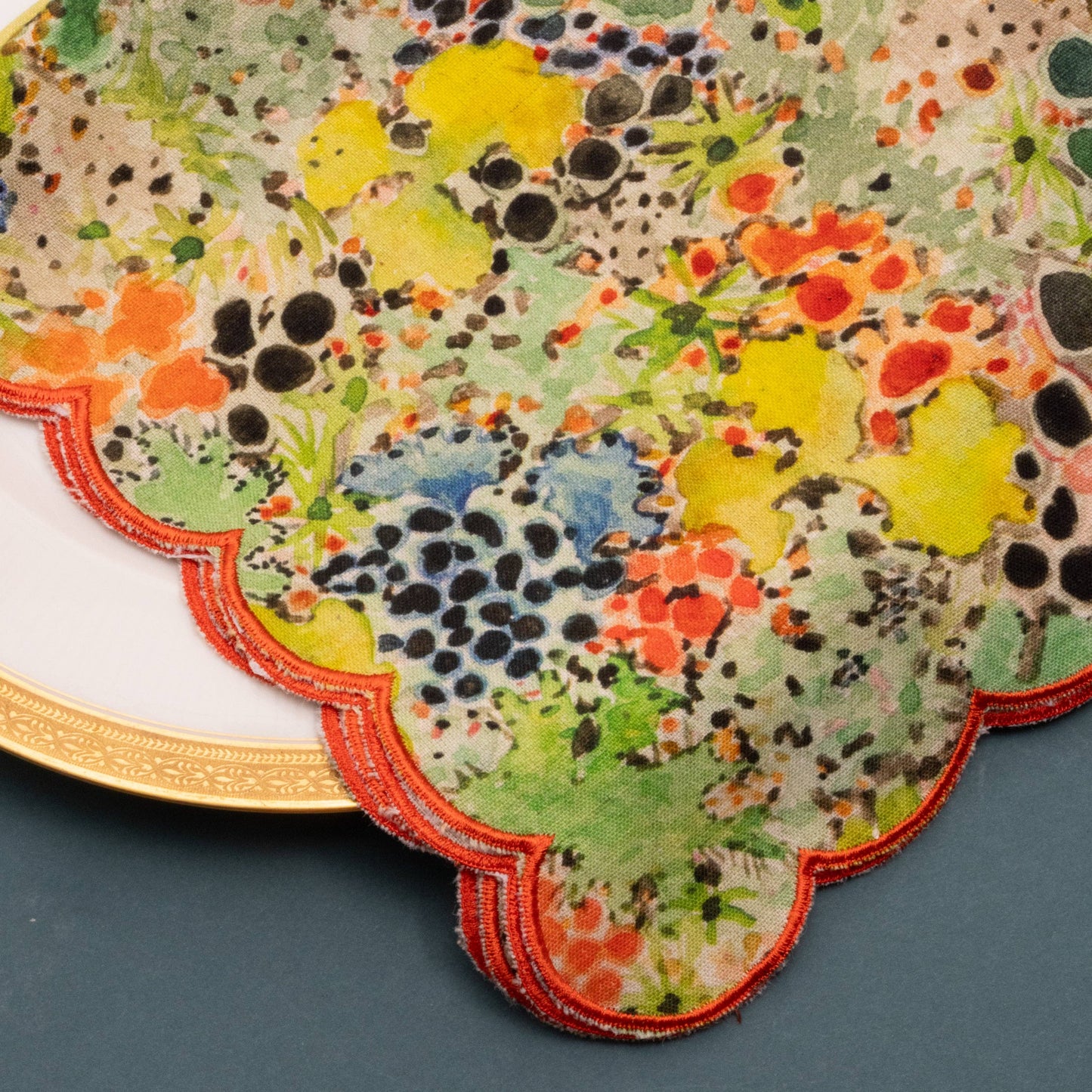 Scallop Napkin- Lichen set of 4