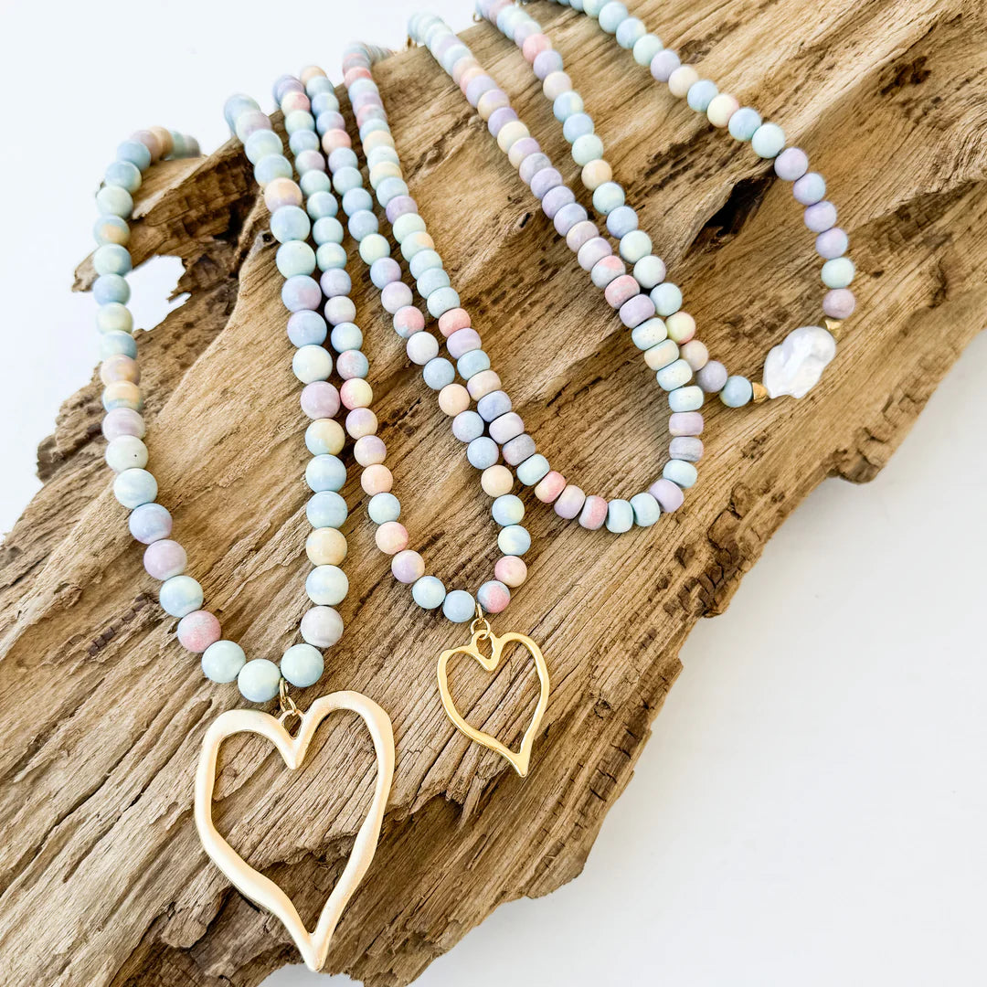 Gemstone Necklace with Heart