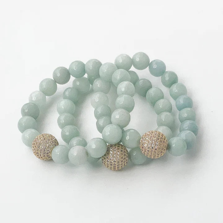 Gemstone Pave Ball Bracelet