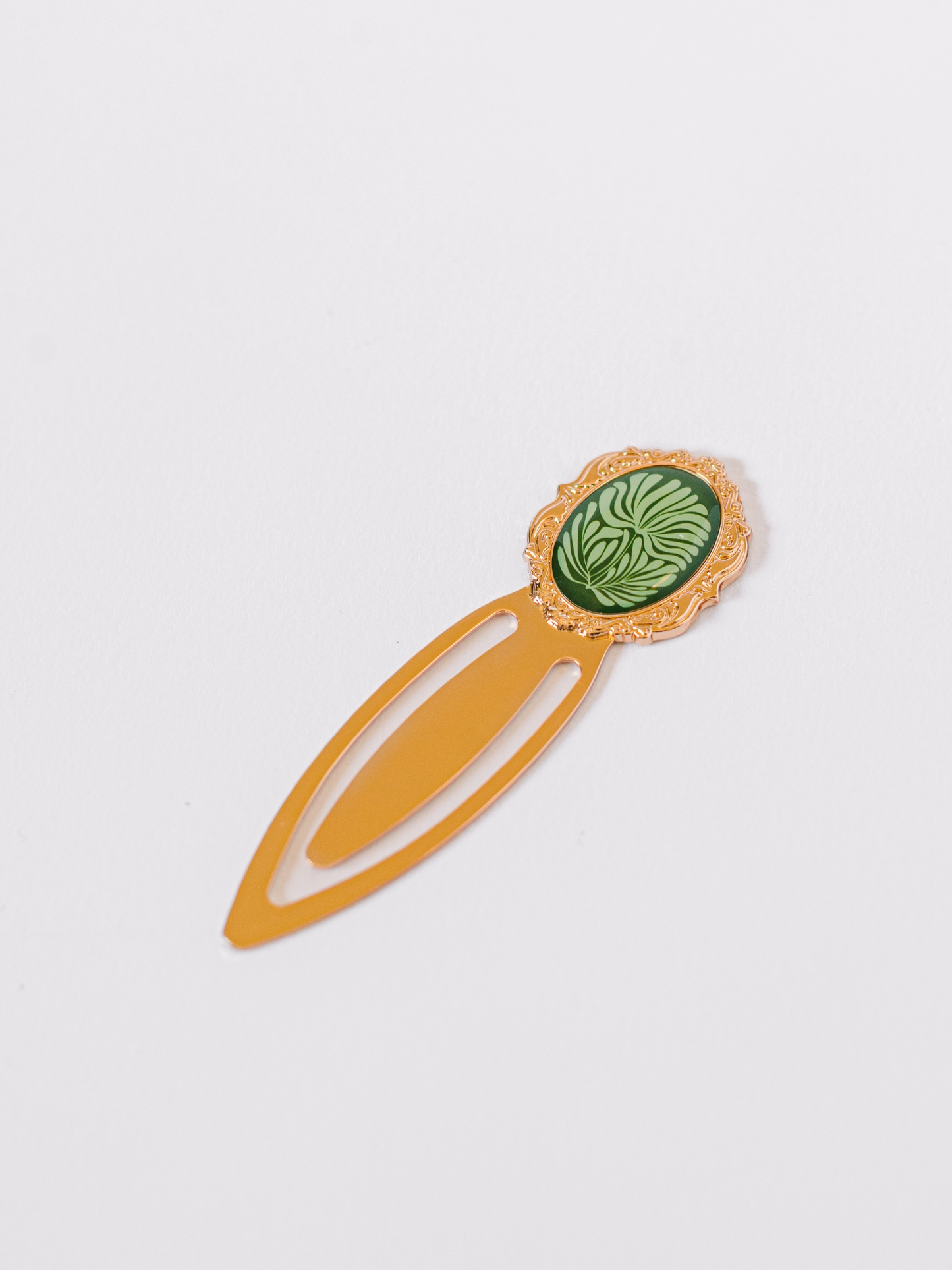 Mosaic Botanical Green Metal Clip Bookmark