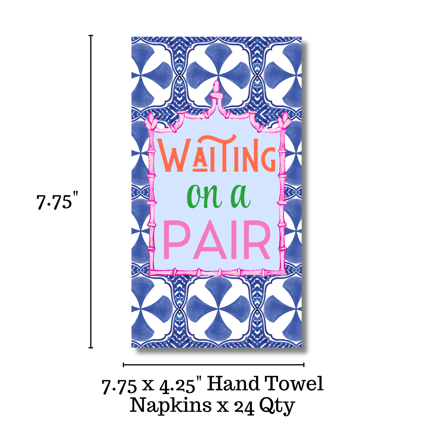 Mahjong Blue Tile "Waiting on a Pair" 24ct Guest Napkins