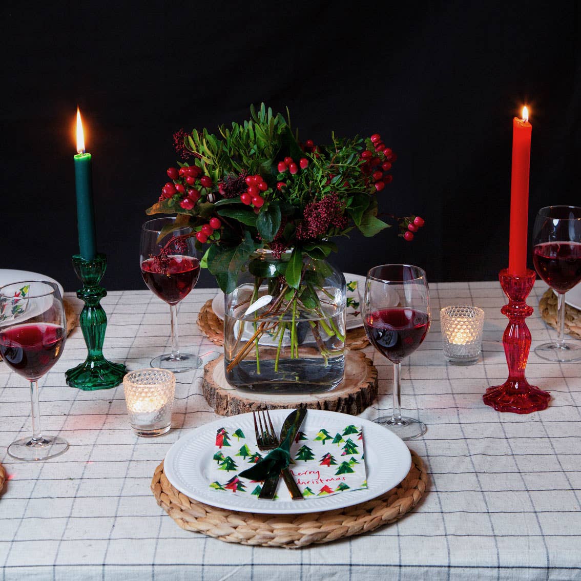 Red Glass Candle Holder | Summer | Mothers Day Gifts |