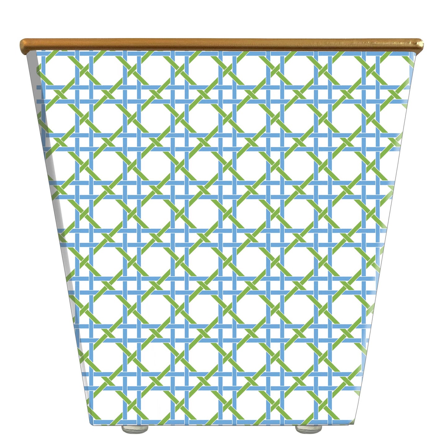 WHH Blue Green Basketweave Cachepot Candle