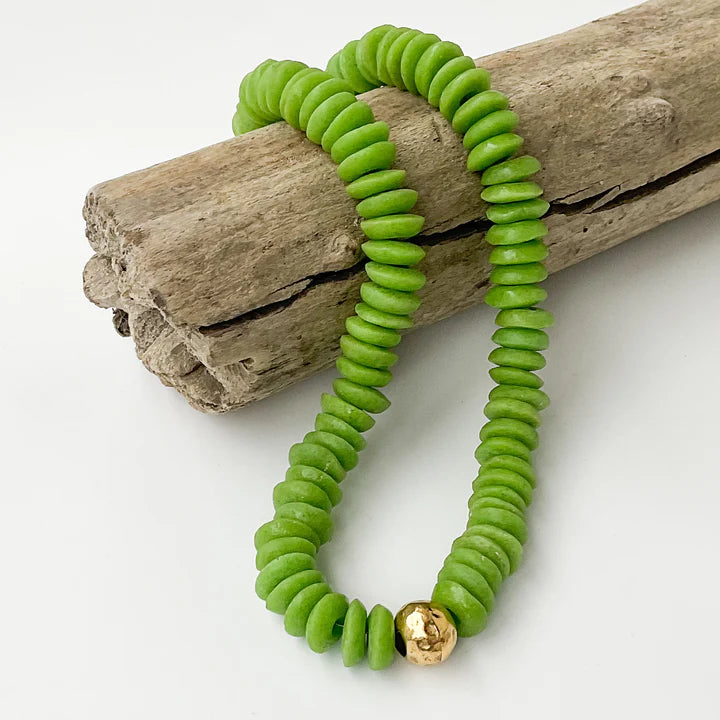 Heishi Clay Choker w/ Hammered Ball