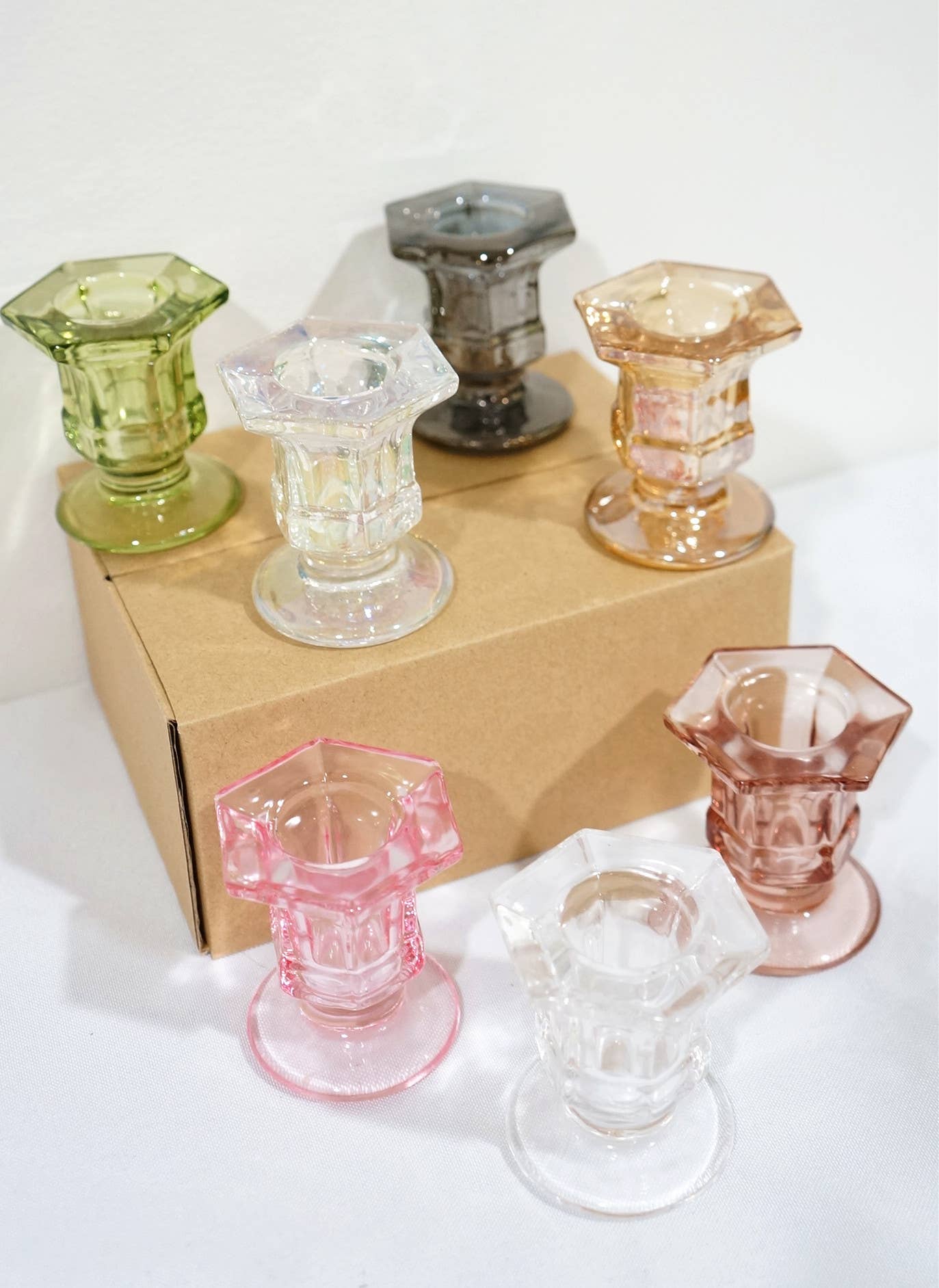 Glass Candlestick Holders Taper Candle Holders Tabletop