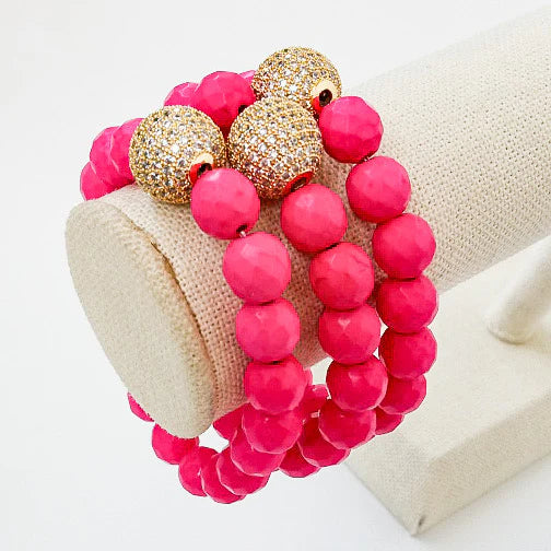 Gemstone Pave Ball Bracelet