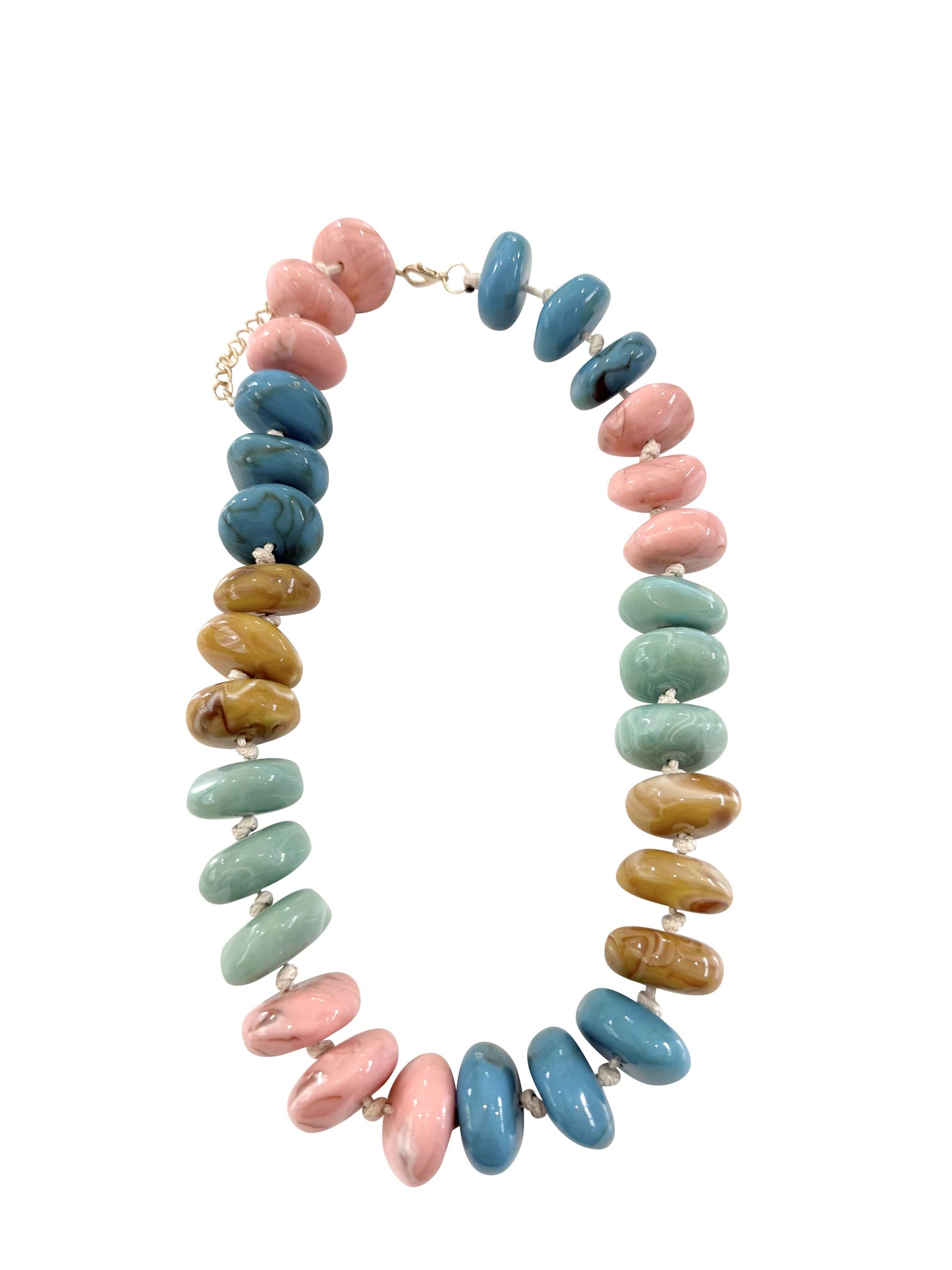 Delray Chunky Beaded Necklace-Pastel Mix