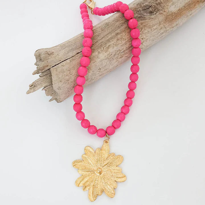 Gemstone Floral Necklace