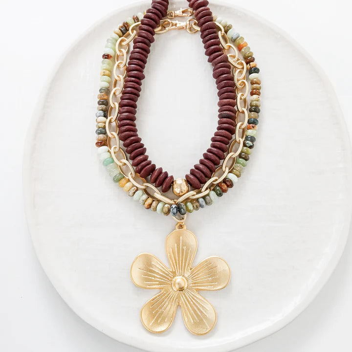 Heishi Clay Choker w/ Hammered Ball