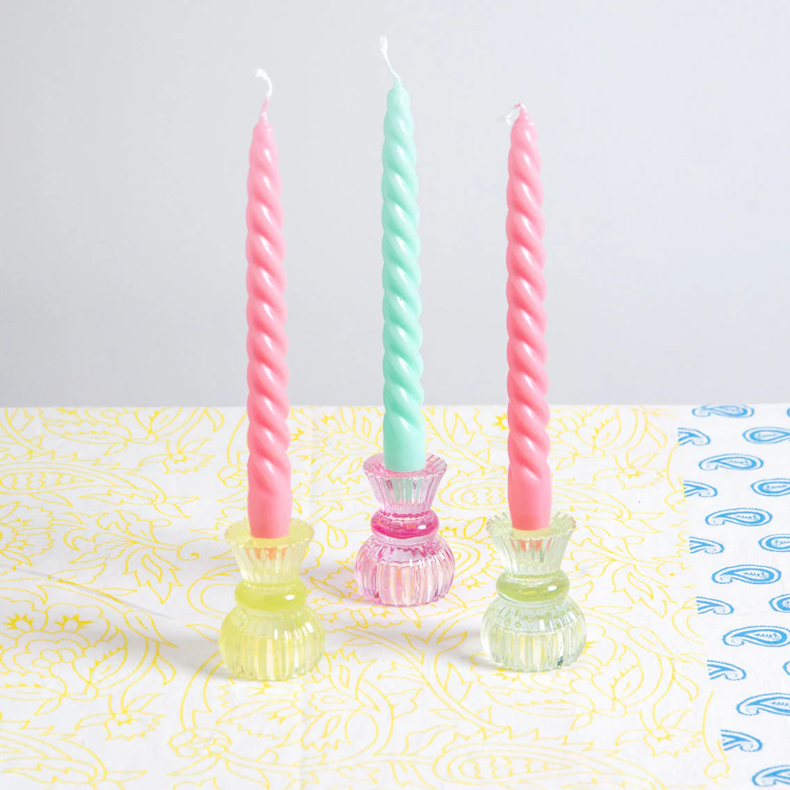 TT - Small Glass Candle Holder & Bud Vase Duo