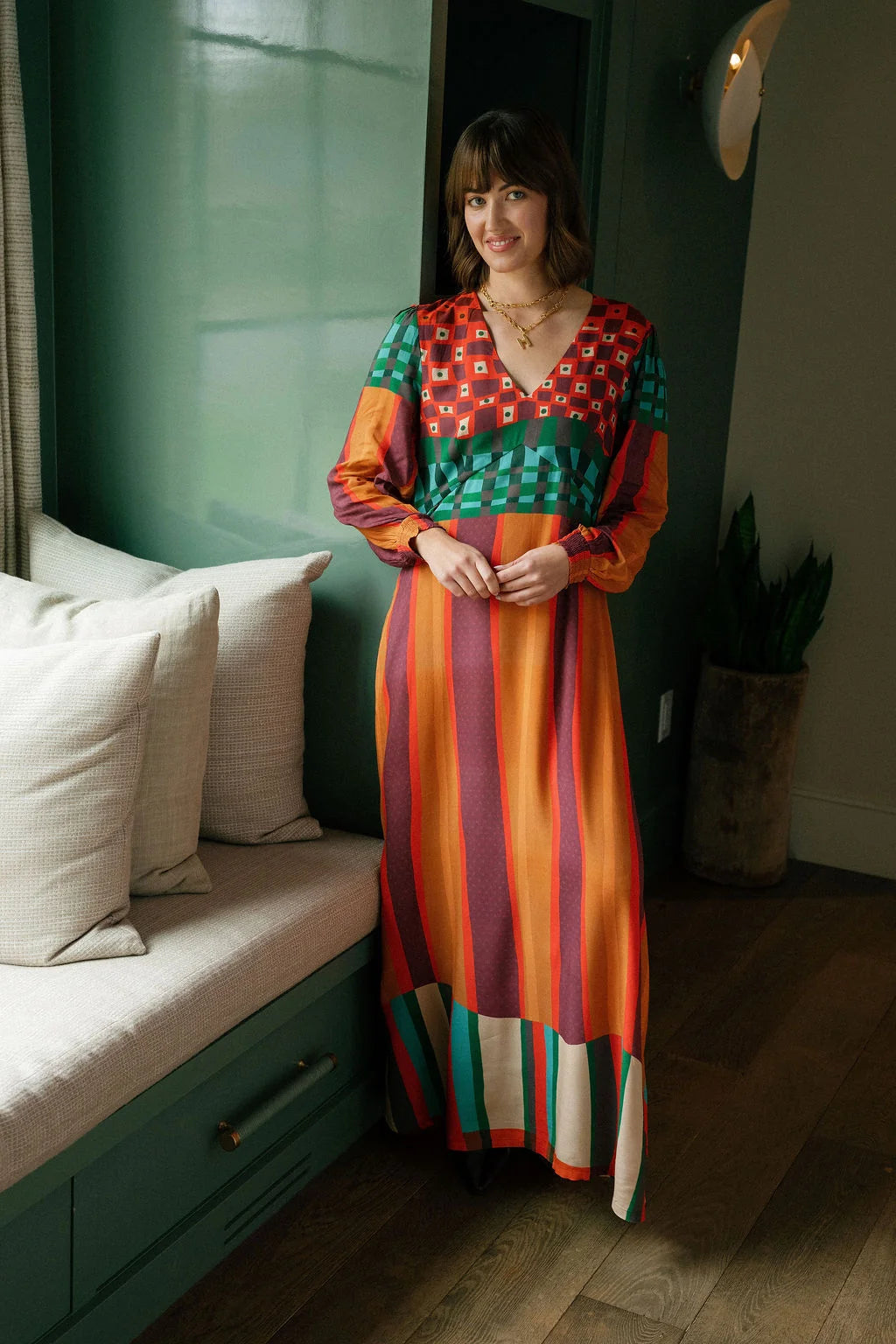 Layla Maxi Dress in Festival Stripe Tapestry