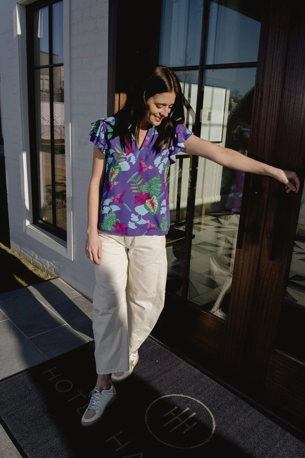 Delilah Top in Violet Seas