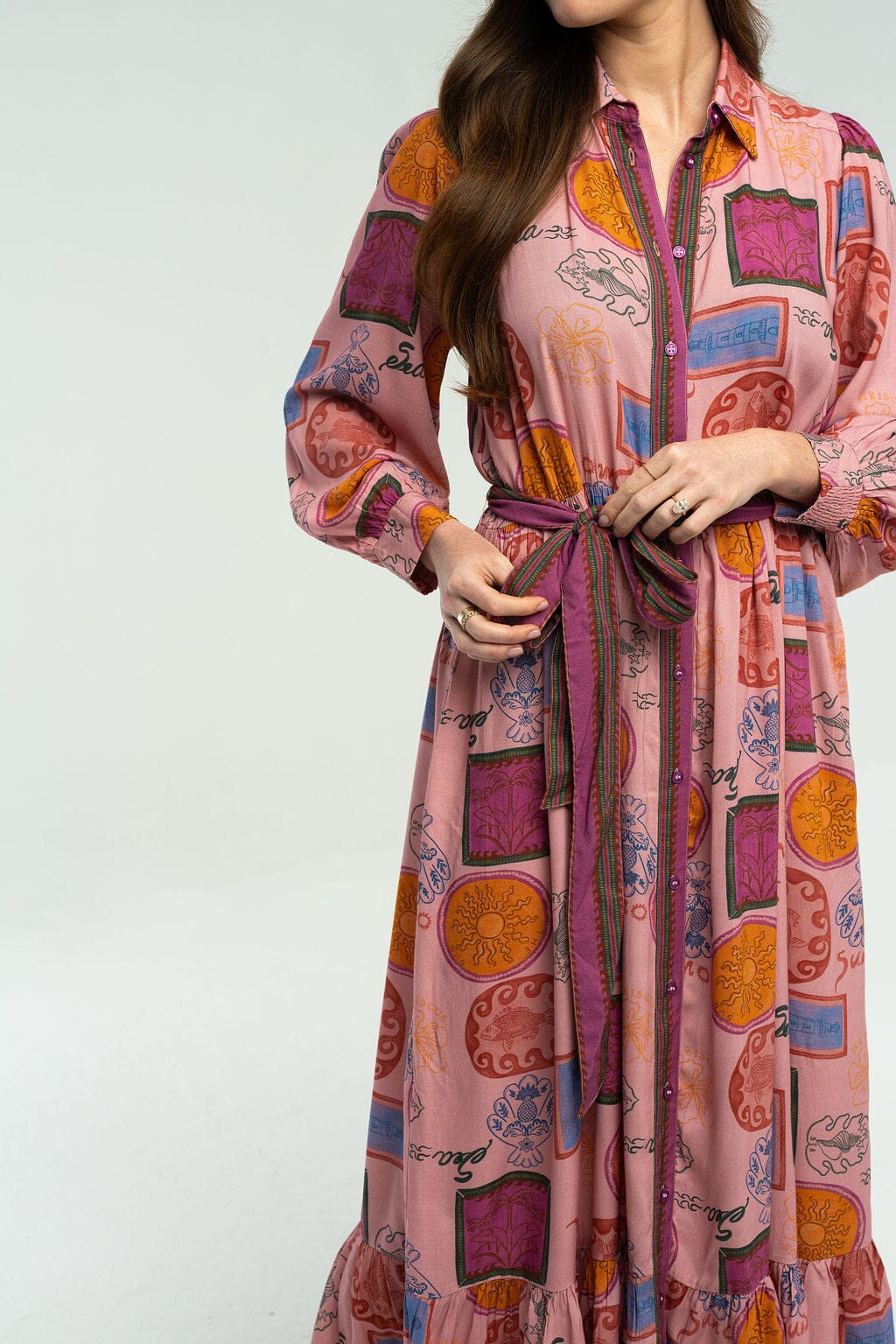 Dakota Maxi Dress in Salmon Rose