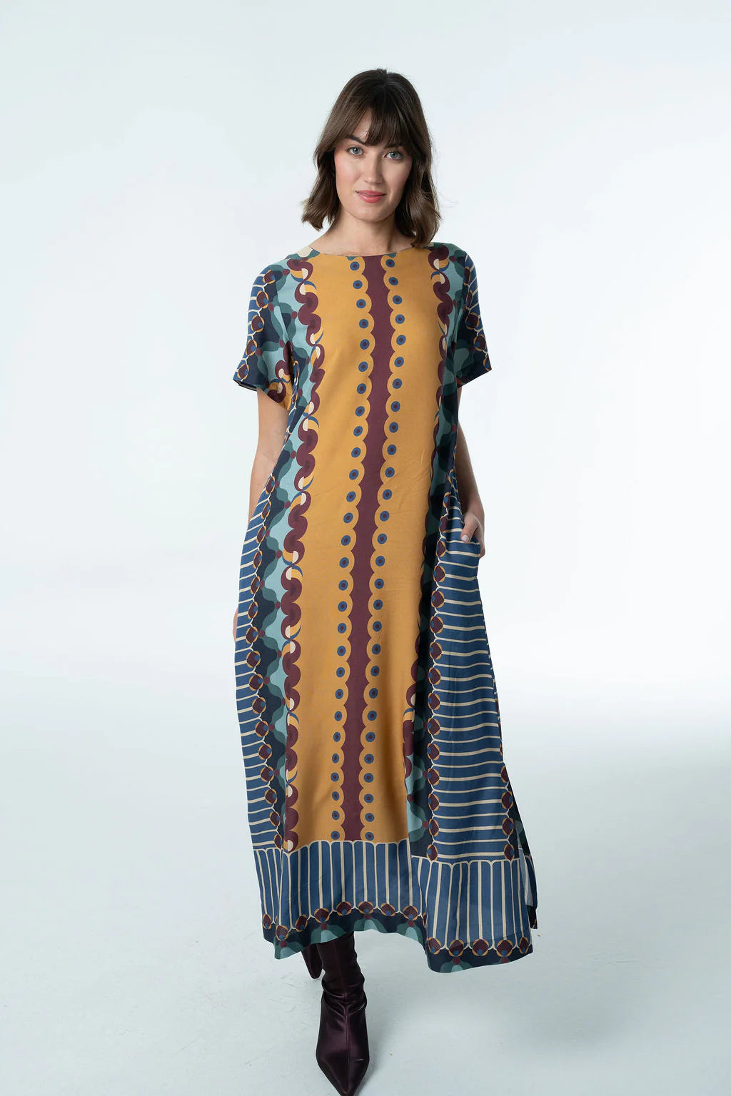 Diana Maxi Dress in Terracotta Tapestry