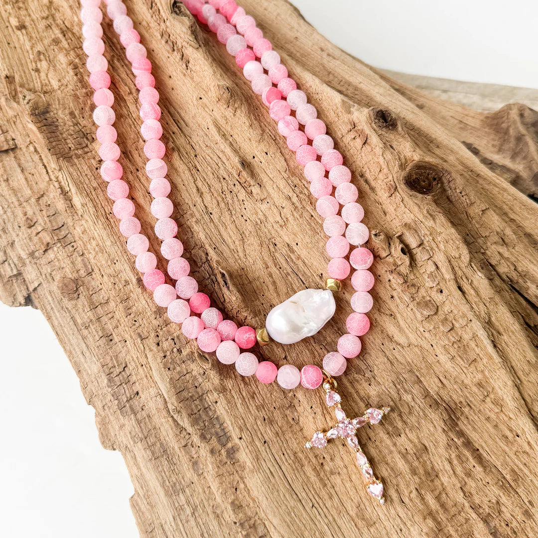 Gothic Rhinestone Cross on Gemstone