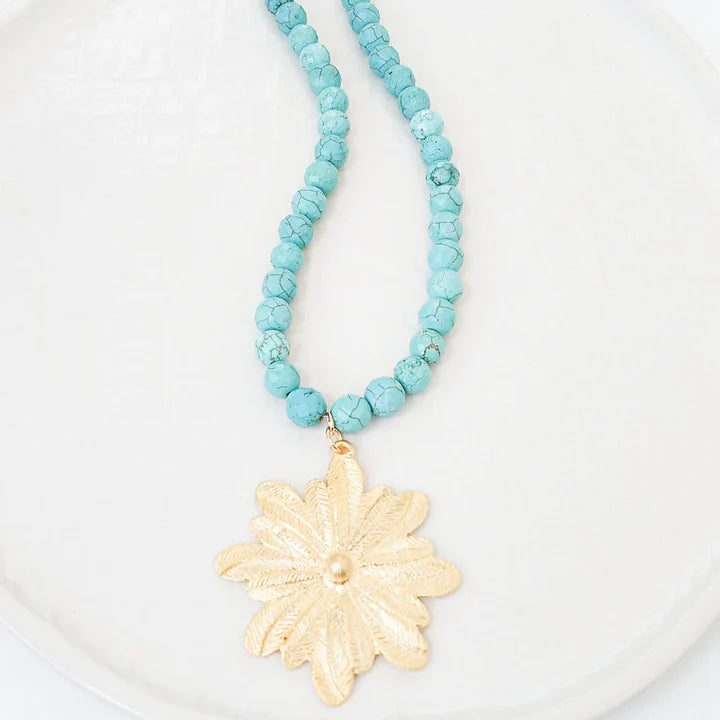 Gemstone Floral Necklace