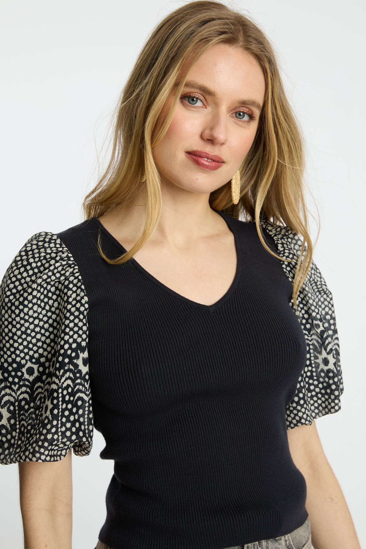 Andrea Top in Indigo Dot