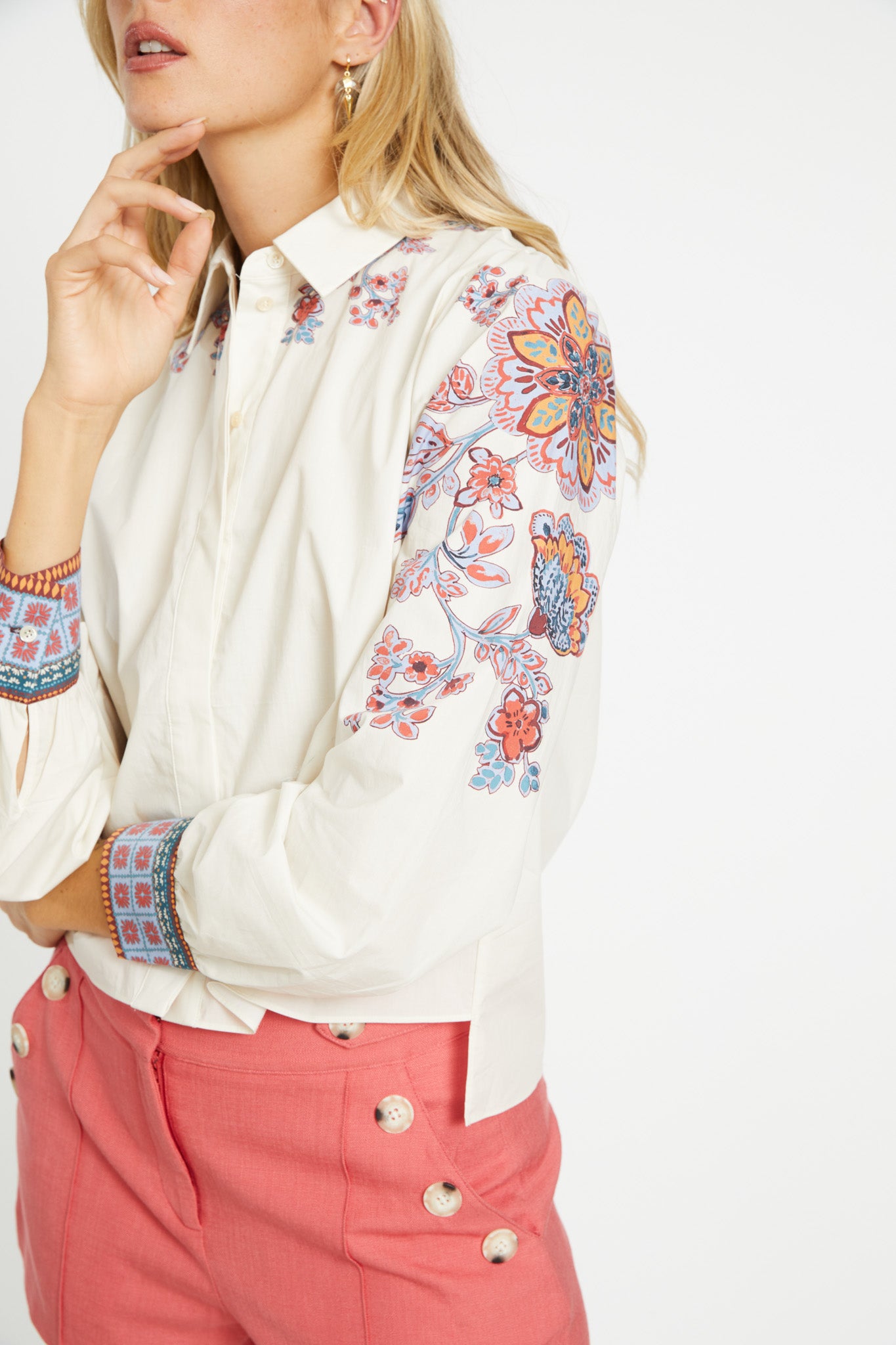 Audrey Top in Woodblock Bloom